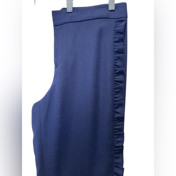 Club Monaco Navy Ruffle-Trim Pants size 8 - Picture 5 of 5